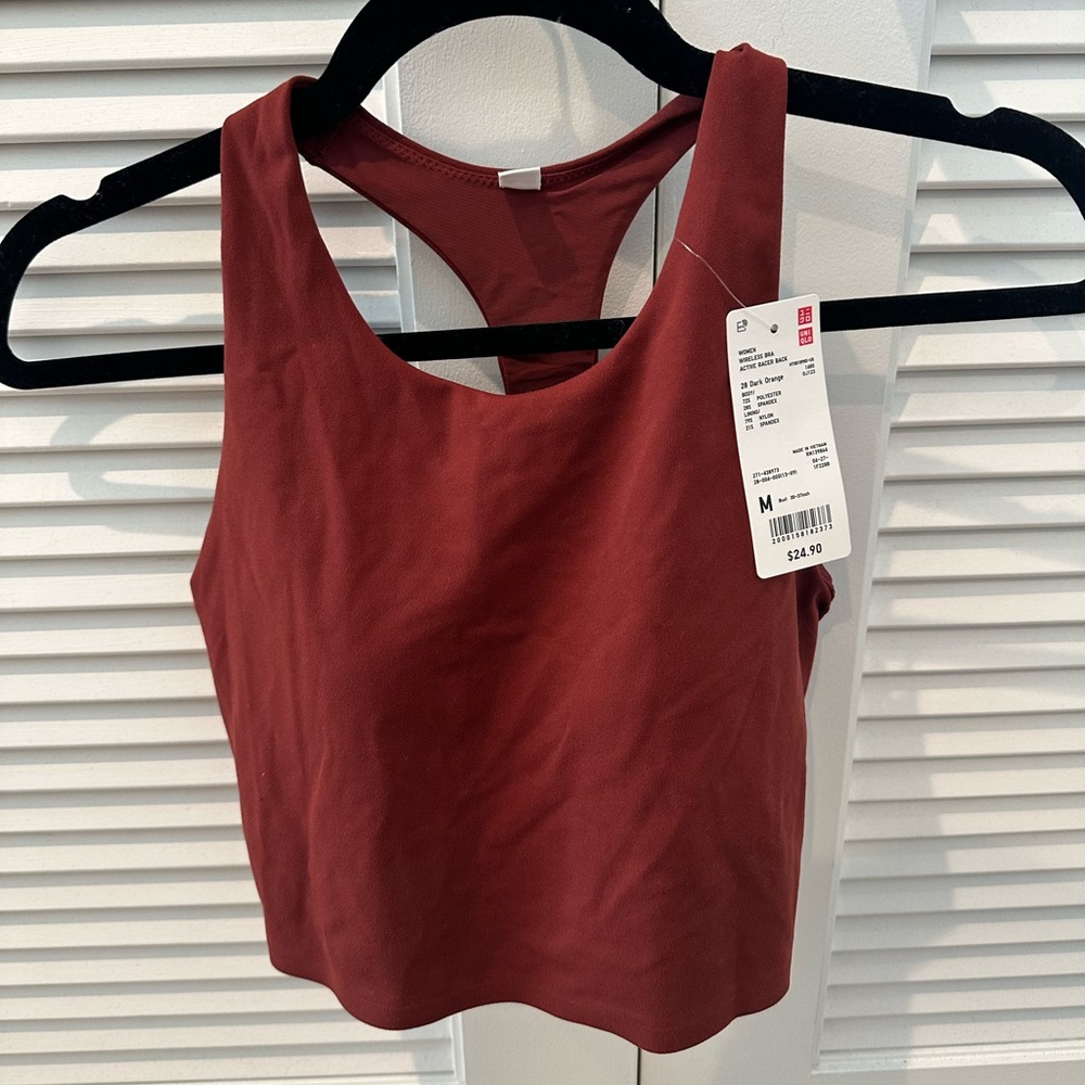 Uniqlo women wireless bra active racer back sports bra 3 pack set NWT Medium